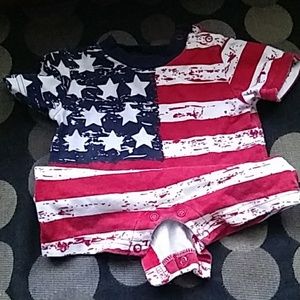 American flag onesie Mini Wear
